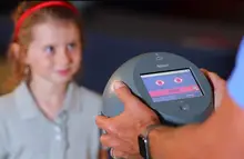 Blinq device being used with a child patient